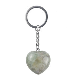 HZ new arrival Love Keychain Heart Pendant Gift Accessories Raw stone Indian agate key chain