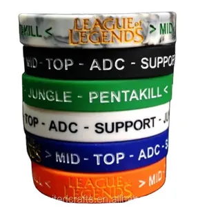 6x Wide League of Legends Silicone Wristbands Rubber Bracelets LOL Theme XMAS