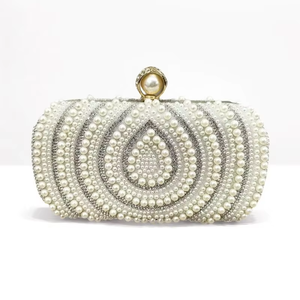 Factory Direct Creative Women's Bag Faux Pearl Fashion <b>Wedding</b> Bag Retro White Cheongsam <b>Clutch</b> Bag - Product Image 3