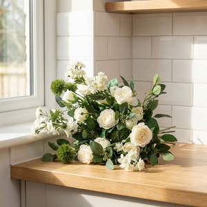 Nueva Llegada, Flor Artificial de Rosa Individual de 3 Cabezas, Flor de Rosa de Seda, Decoración para Bodas - Product Image 4