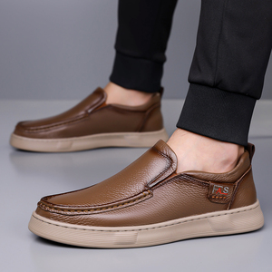 Nouveau pur cuir de vachette Lofer chaussures pour hommes Coluer Bourn logo de marque personnaliser sans lacet en cuir véritable homme Sneaker meilleure vente afrique - Product Image 5