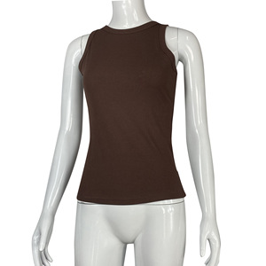 Top Corto de Punto Acanalado sin Mangas con Cuello Redondo para Mujer 2026 - Estilo Casual y Ajustado - Product Image 4