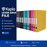 Carpeta Archivadora de Anillas Kaplo A4 de 80 mm, Resistente, de PP, con Borde Metálico y Tirador de Dedo, para Almacenamiento y Archivo de Documentos Escolares/de Oficina