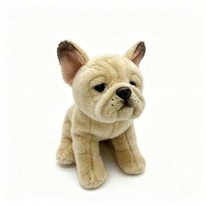 Peluche réaliste Bouledogue Français Crème, Jouet en Peluche Chien Réaliste, Animal en Peluche Doux et Moelleux, Poupée de Compagnie, Cadeau pour Décoration, Vente en Gros, Logo Personnalisé - Product Image 6