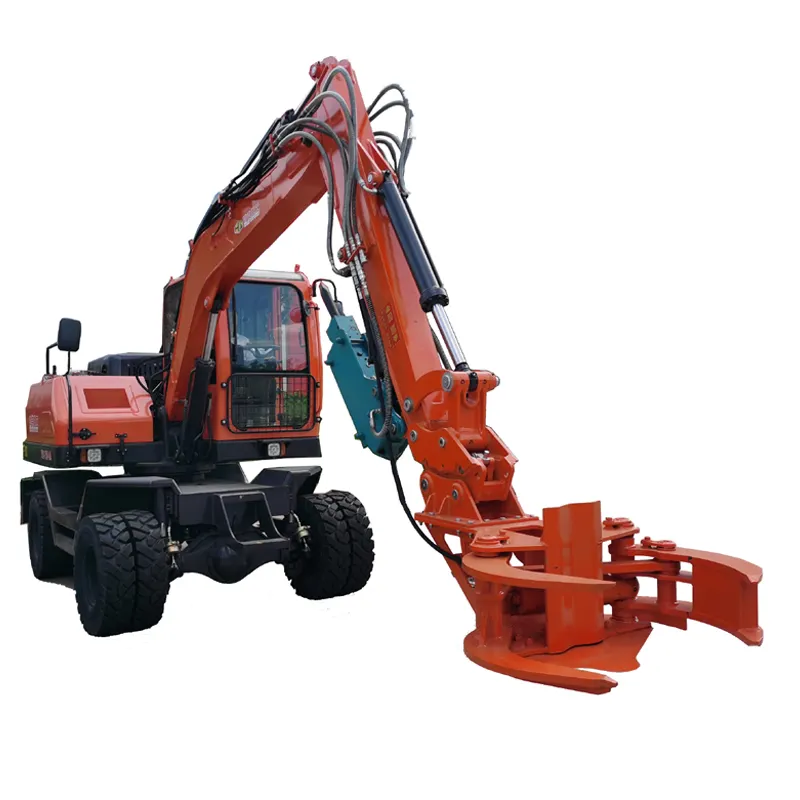 Hongwing ha personalizzato l'attrezzatura per l'edilizia di vendita dell'escavatore multifunzionale della ruota del macchinario per movimento terra 7.5Ton