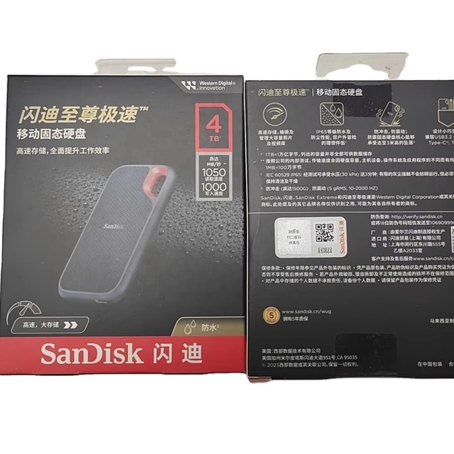 SanDisk Extreme Portable SSD 1TB E61 USB 3.2 GEN2 Type C 500G External Hard Drive Ssd 2TB up to 1050M/S for Laptop Desktop PC 4T