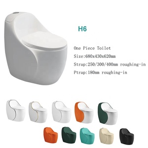 <span class=keywords><strong>WC</strong></span> en céramique de luxe moderne en forme d'œuf, coloré, à économie d'eau, monobloc, avec siphon en S et en P, pour projets résidentiels et hôteliers - Product Image 1