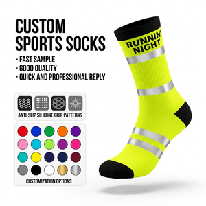 Custom <strong>High</strong> Quality Hi-<strong>Viz</strong> Reflective Crew Socks <strong>for</strong> Night Marathon Running Cycling - Product Image 1