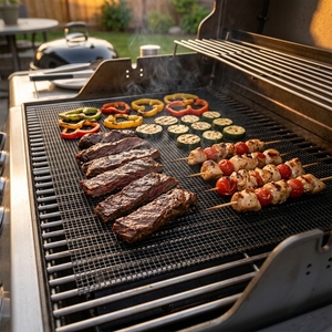Non-stick BBQ <b>Grill</b> <b>Mesh</b> Mat Reusable PTFE Fiberglass Barbecue <b>Grill</b> Mat <b>for</b> Outdoor Cooking - Product Image 1