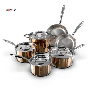 New Style kitchen big cooking pot Cookware Set 304 industrial cooking pot stainless steel pots and pan sets