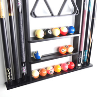 Portastecche da Biliardo Autoportante di Alta Gamma in Legno Massello, a 8 Fori, a Forma di Ventaglio, con Contatore Punti Manuale Integrato, per Bar e Giochi