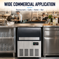 Machine à glaçons industrielle fiable de 35 kg à 45 kg, 110 V, refroidissement par eau avec compresseur et moteur - pour la production de glace à domicile 110-240 V