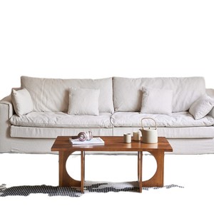 Table basse en bois massif finition cerisier, design moderne, meubles de salon - Product Image 5