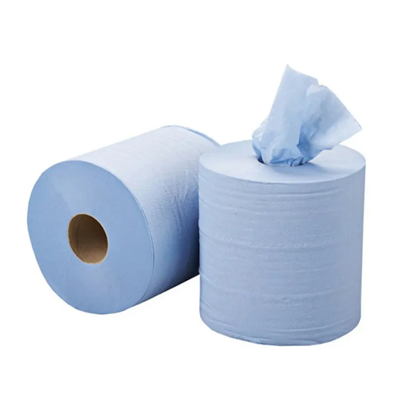 Rollo de mano industrial azul Toalla de papel de pulpa reciclada para secado de manos