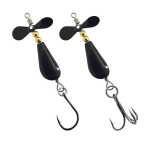 Eccentric Sinker Rotating Spinner Lure Black Metal Stream Casting For Freshwater Fish - Product Image 1