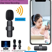 Mini microphone cravate sans fil omnidirectionnel 2,4 GHz avec lumières LED et réduction du bruit pour l'enregistrement de vlogs et d'interviews (iPhone et Android)