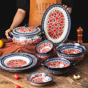 HY etnik elemanları fantezi Dubai tabaklar setleri yemek çanak çömlek yemek setleri türk seramik klasik hediye fincan kiti