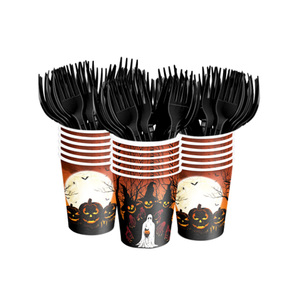 Halloween Themafeest Decoratie Papieren Bord Feest Decoratief Servies Festival Tafelkleed Vlag Thuis Feestartikelen - Product Image 5