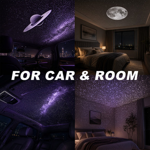 Projecteur LED USB 2-en-1 Galaxie et Veilleuse Douce Portable en ABS pour Voiture, <span class=keywords><strong>Lampe</strong></span> de Projection Plafond Ciel Étoilé <span class=keywords><strong>Lune</strong></span> Saturne - Product Image 6