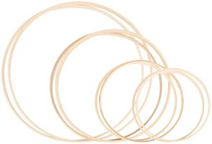 Décoration de mariage en cercles ronds non peints, couronne florale, suspension murale, en <span class=keywords><strong>bois</strong></span> de bambou, artisanat, anneau en <span class=keywords><strong>bois</strong></span> <span class=keywords><strong>pour</strong></span> attrape-rêve - Product Image 3