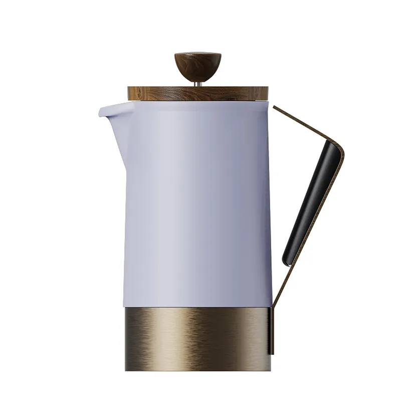 DHPO новый дизайн металлическое дно французская Кофеварка Tamper кофе из нержавеющей стали 4-ступенчатый фильтр Плунжер 600 мл керамический кофейник