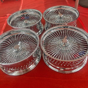 Ruedas de 20 Pulgadas con Radios Cromados, Ruedas de Alambre Estilo Lowrider - Product Image 6