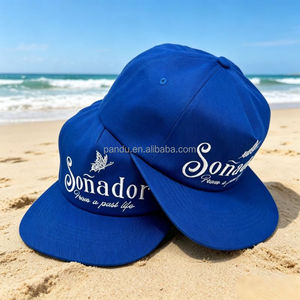 Gorra de Béisbol de Algodón Azul Real Sólido, Personalizada con Bordado de Mariposa en Letras Blancas, Estructurada, con Visera Curva y Cierre a Presión, Estilo Étnico - Product Image 1