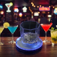 Sous-verres LED lumineux à détection de gravité, à piles, colorés, pour ambiance, autocollants de tasse clignotants, pour la remise des diplômes et Thanksgiving, vente en gros