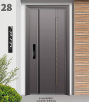 Porte d'entrée en alliage d'aluminium sur mesure, moderne, antivol, avec caméra et interphone vidéo pour villa et appartement