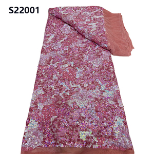 CHOCOO precio al por mayor brillo nigeriano encaje tela tul lentejuelas bordado tela de encaje - Product Image 3