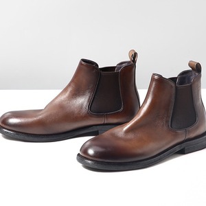 Botas casuales de cuero negro marrón de alta calidad Botas <span class=keywords><strong>Chelsea</strong></span> de moda de cuero genuino para hombres - Product Image 3