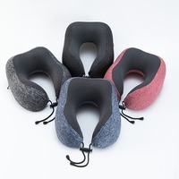 Oreiller de voyage ergonomique portable pour le cou, en mousse à mémoire de forme confortable, avec masque de sommeil et bouchons d'oreilles pour kit de voyage en avion