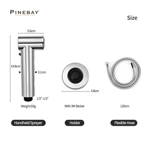 PINEBAY новая модель ванной комнаты Регулируемый набор для ванной комнаты туалета Shattaf настенный АБС насадка для душа хромированный ручной распылитель для биде - Product Image 6