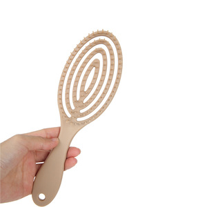 Peine de masaje para el cuero cabelludo Wanmei, cepillo de plástico hueco para el cabello largo de niñas, color rosa caqui - Product Image 2
