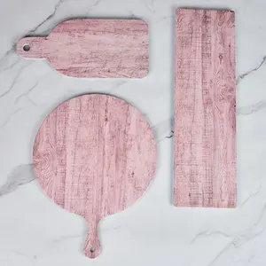 Drucken Kunststoff platte Günstige Gute Qualität Rosa Küchen geschirr Schneide brett Set Melamin