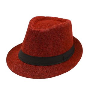 Fedora Hat Polyester/Cotton Solid Color Wide Brim Unisex Casual Outdoor Spring Summer <b>Sunscreen</b> Breathable Windproof - Product Image 5