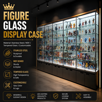 Vitrine en verre pour figurines d'action, armoire verticale en verre pour cartes et objets de collection, présentoir de vente au détail