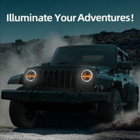 Phares LED JK de 7 pouces avec clignotants ambrés et design Halo Angel Eyes pour Wrangl-er JK LJ CJ TJ, phares LED 60w