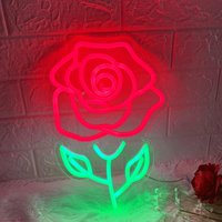 Lampu tanda Neon mawar kustom lampu akrilik untuk iklan dekorasi dinding lampu Strip LED untuk toko bunga rumah sakit kamar