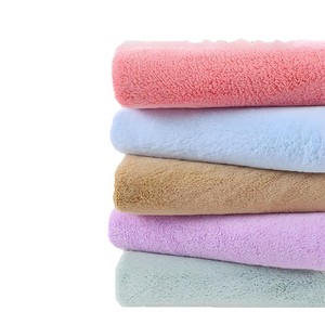 Coral Fleece <b>Bath</b> Towel 35x75cm Solid Color Pink Home Use Rectangle Machine Washable - Product Image 2