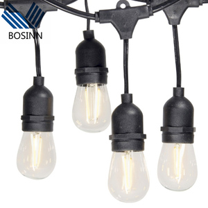 Guirlande lumineuse de 48 pieds pour patio et jardin, douilles Edison vintage, éclairage commercial, ambiance café, bande lumineuse suspendue - Product Image 1