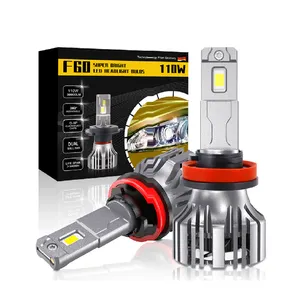 Lâmpada led para farol automotivo, nova tecnologia f60 h8 h11 6000k 110w 30000lm