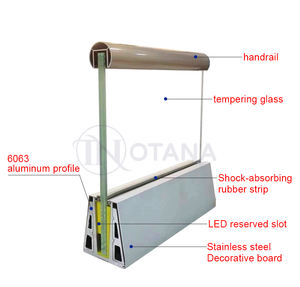 <span class=keywords><strong>Rampe</strong></span> <span class=keywords><strong>d</strong></span>'escalator en verre sans cadre au design moderne avec rainure en forme de U Siège de sol fixe en alliage <span class=keywords><strong>d</strong></span>'aluminium <span class=keywords><strong>pour</strong></span> les centres commerciaux - Product Image 3
