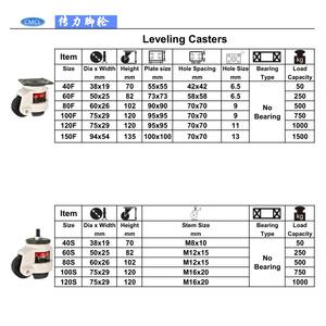 Roulettes de nivellement industrielles robustes Gd60F 250 kg pour machines, pieds de machine réglables en hauteur Gd60 - Product Image 2