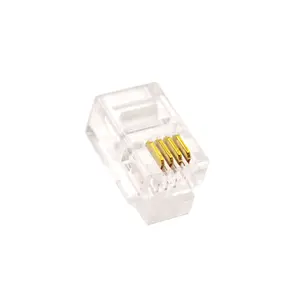 Conector de cabo 4p4c, cor transparente rj9