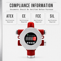 Détecteur de gaz fixe HIREP, alarme de gaz inflammable et toxique, IP66 ATEX CE FCC SIL certifié, capteur d'avertissement numérique industriel