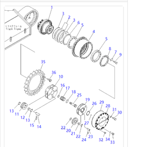 208-27-00411 208-27-00421 Reductor de transmisión final para excavadoras PC450-7 PC450LC-7 PC450-8 PC450LC-8 - Product Image 1