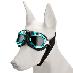 Anlorr Pet Dog Goggles Teal <b>Frame</b> <b>Black</b> Lens Durable Protection For Small Animals - Product Image 1