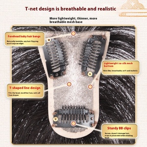 Parrucca leggera a doppio ago da donna che copre i <span class=keywords><strong>capelli</strong></span> bianchi del bambino frangia naturale senza soluzione di continuità per <span class=keywords><strong>capelli</strong></span> - Product Image 4