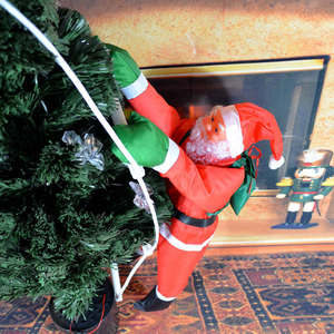 Adorno Colgante de Papá Noel Escalando una Escalera de Cuerda de 40cm para Árbol de Navidad, Chimenea, Decoración de Pared, Colgante Festivo - Product Image 3